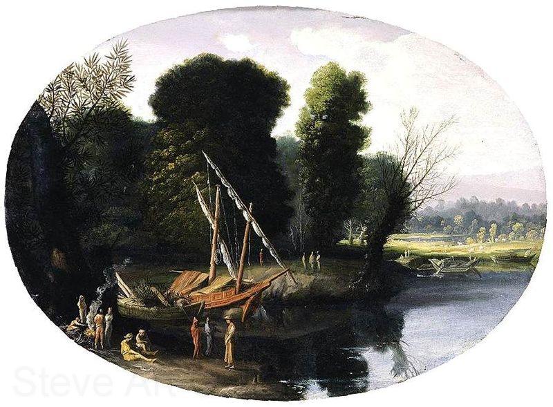 BONZI, Pietro Paolo Italianate River Landscape Norge oil painting art